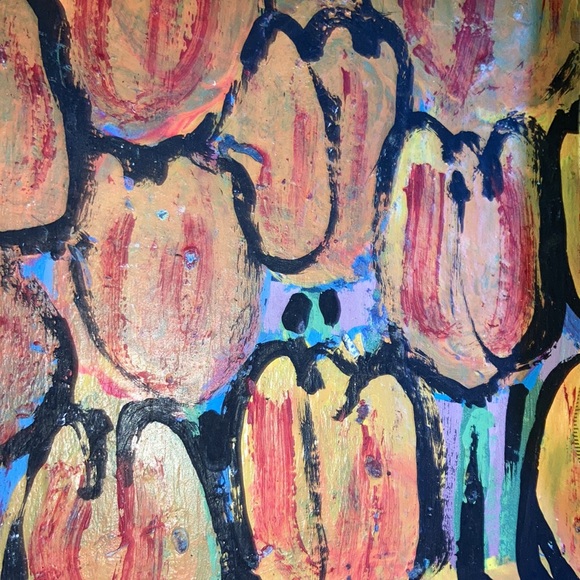 Tulips tiptoe! Original art by Lisa - Picture 2 of 3